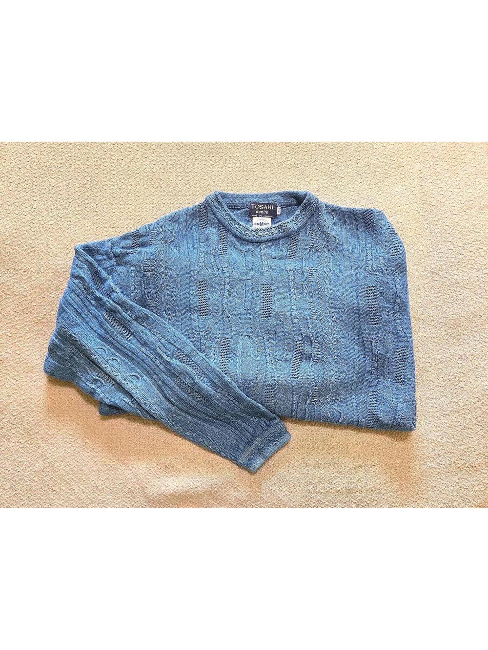 Tosani Sweater M | 90s Blue Textured Knit